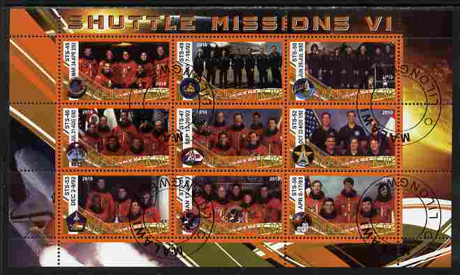 Malawi 2010 Space Shuttle Missions #06 perf sheetlet containing 9 values fine cto used, stamps on , stamps on  stamps on space, stamps on  stamps on shuttle