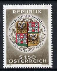 Austria 1966 'Wiener Neustadt 1440-93' Art Exhibition 1s50 unmounted mint, SG 1469, stamps on , stamps on  stamps on arms, stamps on  stamps on heraldry, stamps on  stamps on arts