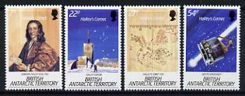 British Antarctic Territory 1986 Appearance of Halley's Comet set of 4 unmounted mint, SG 147-50, stamps on , stamps on  stamps on space, stamps on  stamps on astronomy