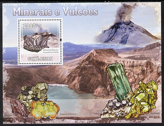 Guinea - Bissau 2009 Minerals & Volcanoes perf s/sheet unmounted mint, stamps on minerals, stamps on volcanoes, stamps on 
