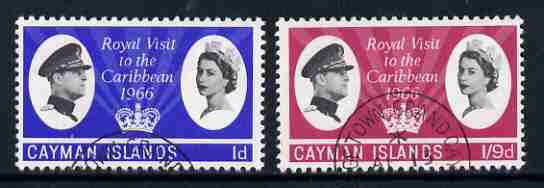 Cayman Islands 1966 Royal Visit set of 2 fine used, SG 192-93, stamps on royalty, stamps on royal visits