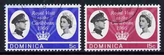 Dominica 1966 Royal Visit set of 2 fine used, SG 191-92, stamps on , stamps on  stamps on royalty, stamps on  stamps on royal visits