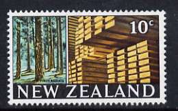 New Zealand 1967 Timber Industry 10c (from def set) unmounted mint, SG 855, stamps on , stamps on  stamps on trees