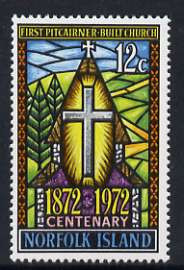 Norfolk Island 1972 Cent of first Pitcairner-built church unmounted mint, SG 128, stamps on , stamps on  stamps on stained glass, stamps on  stamps on religion