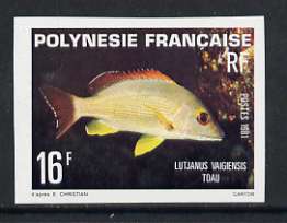 French Polynesia 1981 16f Black-tailed Snapper imperf single unmounted mint, as SG 340, stamps on fish