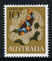 Australia 1966-73 Orange Clownfish 10c from decimal def set unmounted mint, SG 391, stamps on fish