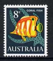 Australia 1966-73 Copper-banded butterflyfish 8c from decimal def set unmounted mint, SG 389, stamps on , stamps on  stamps on fish