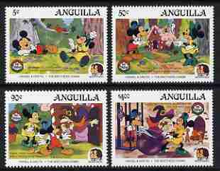 Anguilla 1985 Birth Bicentenaries of Grimm Brothers set of 4 with Disney characters in scenes from Hansel and Gretel unmounted mint, SG 685-688, stamps on disney, stamps on fairy tales, stamps on 