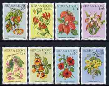 Sierra Leone 1986 Flowers of Sierra Leone set of 8 unmounted mint, SG 950-57, stamps on , stamps on  stamps on flowers