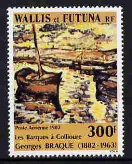 Wallis & Futuna 1982 Air 300f Death Centenary of Georges Braque (painter) featuring fishing boats unmounted mint, SG 391, stamps on , stamps on  stamps on arts, stamps on  stamps on fishing