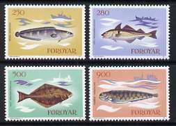 Faroe Islands 1983 Fishes set of 4 unmounted mint, SG 85-88, stamps on , stamps on  stamps on fish, stamps on  stamps on haddock, stamps on  stamps on halibut