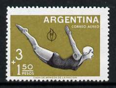 Argentine Republic 1959 High Diving 3p + 1p 50 from Third Pan American Games set of 5, unmounted mint SG 959, stamps on , stamps on  stamps on sport, stamps on  stamps on diving