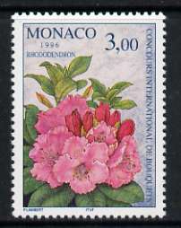 Monaco 1996 Monte Carlo Flower Show 3f Rhododendron unmounted mint, SG 2260, stamps on flowers