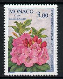 Monaco 1996 Monte Carlo Flower Show 3f Rhododendron unmounted mint, SG 2260, stamps on , stamps on  stamps on flowers