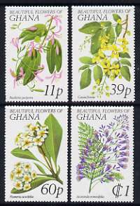 Ghana 1978 Flowers set of 4 unmounted mint, SG 864-67, stamps on , stamps on  stamps on flowers