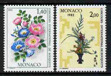 Monaco 1981 Monte Carlo Flower Show (1982) set of 2 unmounted mint, SG 1540-41, stamps on , stamps on  stamps on flowers