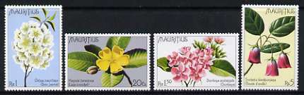 Mauritius 1977 Indigenous Flowers set of 4 unmounted mint, SG 519-522, stamps on , stamps on  stamps on flowers