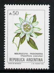 Argentine Republic 1985 Passion Flower 50a from Flowers def set, unmounted mint SG 1942c, stamps on flowers