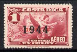 Costa Rica 1944 Allegory of Flight 1c opt'd 1944 unmounted mint, SG 388