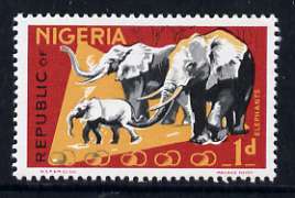 Nigeria 1969-72 Elephants 1d reprint def by NSP&M Co unmounted mint, SG 220*