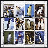 Komi Republic 2001 Penguins perf sheetlet containing set of 12 values unmounted mint, stamps on , stamps on  stamps on birds, stamps on  stamps on polar, stamps on  stamps on penguins