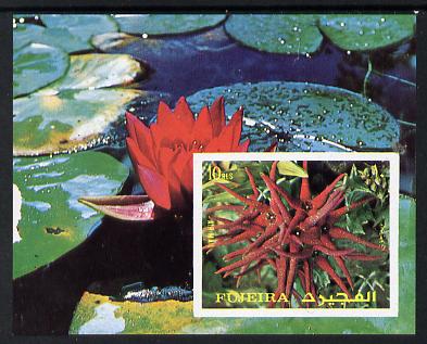 Fujeira 1972 Flowers imperf m/sheet unmounted mint (Mi BL 135B), stamps on , stamps on  stamps on flowers