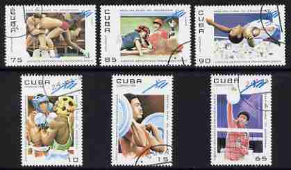 Cuba 1995 12th pan American Games perf set of 6 cto used, SG 3947-52, stamps on sport, stamps on boxing, stamps on weightlifting, stamps on volleyball, stamps on wrestling, stamps on baseball, stamps on high jump