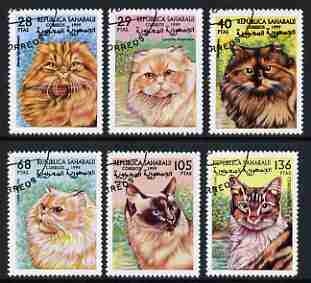 Sahara Republic 1999 Domestic Cats perf set of 6 cto used, stamps on , stamps on  stamps on cats