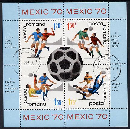 Rumania 1970 Football World Cup m/sheet cto used SG MS 3735 (Mi BL 75), stamps on football, stamps on sport 