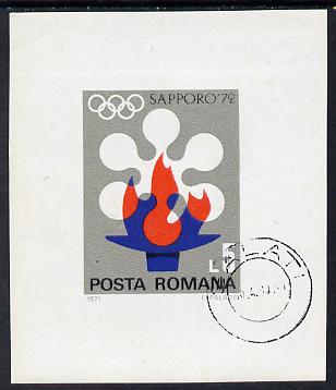 Rumania 1971 Sapporo Winter Olympics m/sheet cto used SG MS 3870, Mi BL 91, stamps on olympics, stamps on sport 