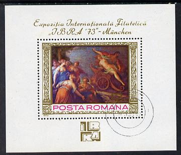 Rumania 1973 'IBRA 73' Stamp Exhibition (Painting by Von Aachen) m/sheet cto used SG MS 3998, stamps on , stamps on  stamps on arts, stamps on  stamps on stamp exhibitions