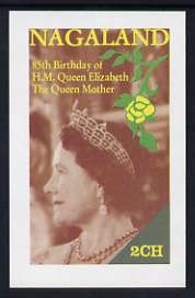 Nagaland 1985 Life & Times of HM Queen Mother imperf deluxe sheet (2ch value) unmounted mint, stamps on , stamps on  stamps on royalty, stamps on  stamps on queen mother