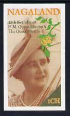 Nagaland 1985 Life & Times of HM Queen Mother imperf souvenir sheet (1ch value) unmounted mint, stamps on royalty, stamps on queen mother