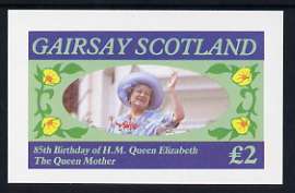 Gairsay 1985 Life & Times of HM Queen Mother imperf deluxe sheet (£2 value) unmounted mint, stamps on royalty, stamps on queen mother