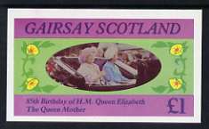 Gairsay 1985 Life & Times of HM Queen Mother imperf souvenir sheet (Â£1 value) unmounted mint, stamps on , stamps on  stamps on royalty, stamps on  stamps on queen mother