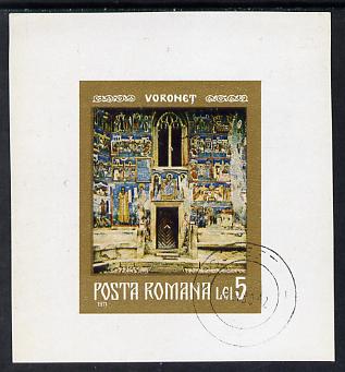 Rumania 1971 Frescoes from Moldavian Monasteries #3 m/sheet cto used SG MS 3878, Mi BL 92, stamps on arts, stamps on religion