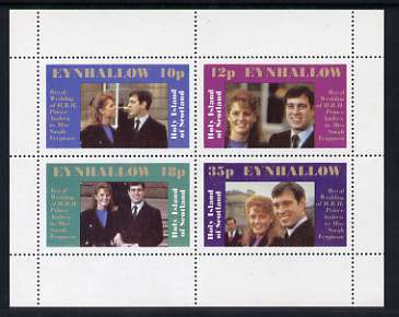 Eynhallow 1986 Royal Wedding perf sheetlet of 4, unmounted mint, stamps on royalty, stamps on andrew & fergie