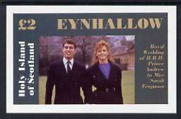 Eynhallow 1986 Royal Wedding imperf deluxe sheet (Â£2 value) unmounted mint, stamps on , stamps on  stamps on royalty, stamps on  stamps on andrew & fergie