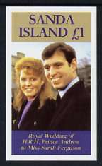 Sanda Island 1986 Royal Wedding imperf souvenir sheet (£1 value) unmounted mint, stamps on royalty, stamps on andrew & fergie