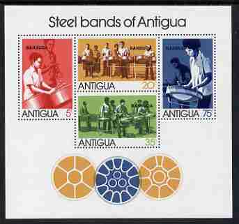 Barbuda 1974 Antiguan Steel Bands perf m/sheet unmounted mint, SG MS 167, stamps on , stamps on  stamps on music