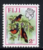 Fiji 1975-77 Birds & Flowers 2c (Cardinal Honeyeater) unmounted mint, SG 506, stamps on birds