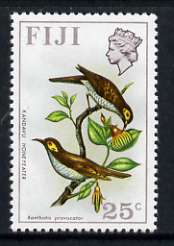 Fiji 1971-72 Birds & Flowers 25c (Yellow-faced Honeyeater) unmounted mint SG 445, stamps on , stamps on  stamps on birds