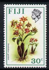 Fiji 1975-77 Birds & Flowers 30c (Dendrobium gordonii) unmounted mint SG 516*, stamps on flowers, stamps on orchids