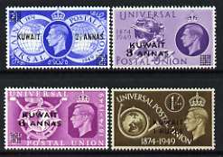 Kuwait 1949 KG6 75th Anniversary of Universal Postal Union perf set of 4 unmounted mint, SG 80-83, stamps on , stamps on  stamps on , stamps on  stamps on  upu , stamps on  stamps on  kg6 , stamps on  stamps on 