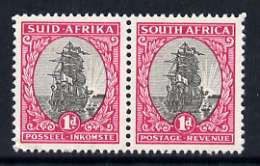 South Africa 1951 Van Riebeeck's Ship (redrawn) 1d horiz pair unmounted mint, SG135, stamps on ships, stamps on  kg6 , stamps on 