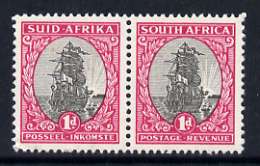 South Africa 1951 Van Riebeecks Ship (redrawn) 1d horiz pair unmounted mint, SG135, stamps on ships, stamps on  kg6 , stamps on 