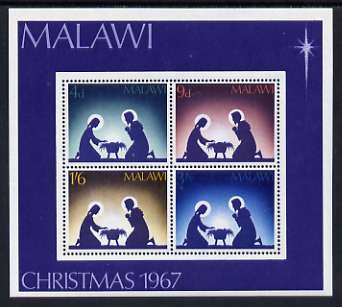 Malawi 1967 Christmas perf m/sheet unmounted mint, SG MS 294, stamps on christmas, stamps on bethlehem