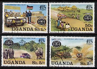 Uganda 1977 Safari Rally complete cto set of 4, SG 188-91*, stamps on , stamps on  stamps on cars, stamps on sport, stamps on elephants