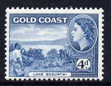 Gold Coast 1952-54 Lake Bosumtwi 4d unmounted mint from def set, SG 159, stamps on lakes