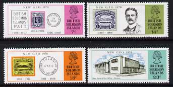 Solomon Islands 1970 Inauguration of New GPO perf set of 4 unmounted mint, SG 191-94, stamps on postal, stamps on stamp on stamp, stamps on post offices, stamps on stamponstamp